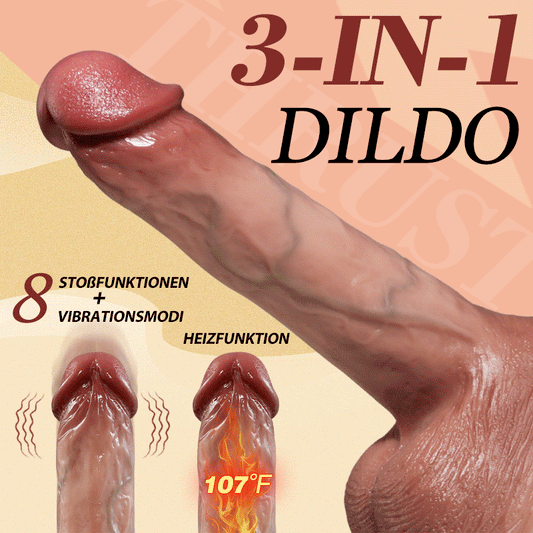 Realistischer Dildo mit längeren Stoßvibrationen und Wärme, 10,04 Zoll