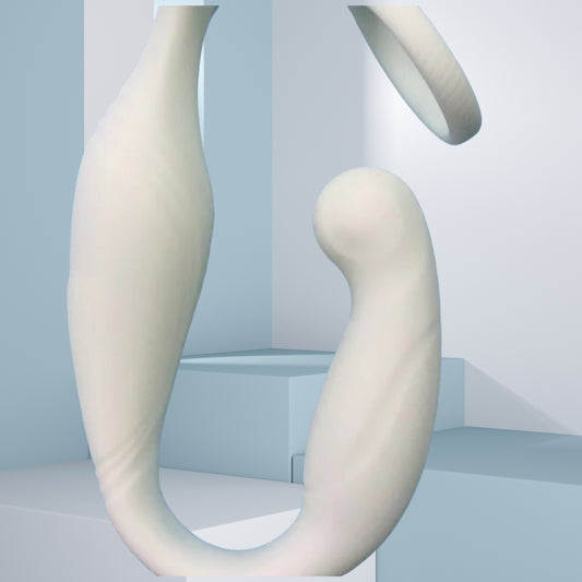 【Nur in Weiß erhältlich】Logan 10 Vibrations- und Schwingungs-Prostata-Massagegerät mit 2 Penisringen für Männer und homosexuelle Paare