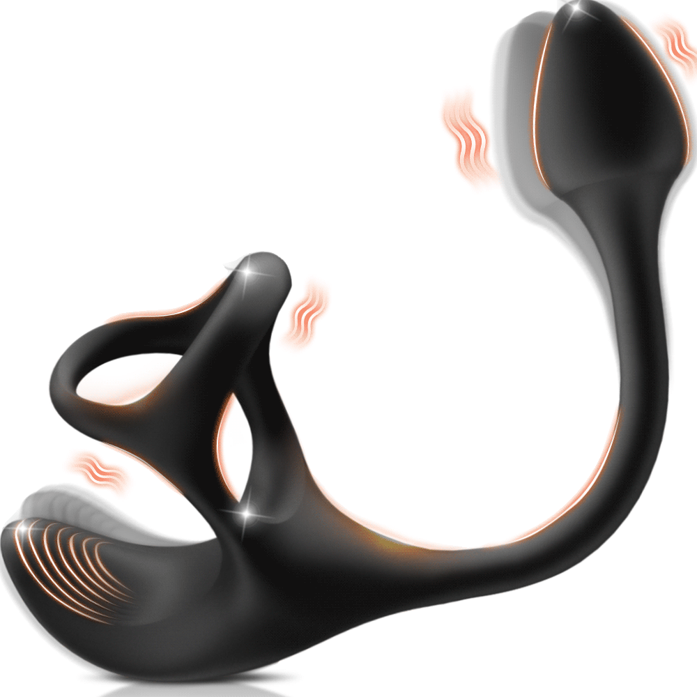 【Free  lub!】Anal Plug kugelförmiger Vibrationsstimulator mit Penisringe