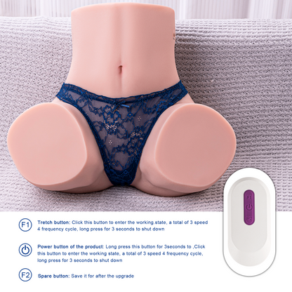 【Gina】3 Geschwindigkeiten, 4 Frequenzen, Mehrkanal-Teleskop-Masturbator 1:1，12.5kg