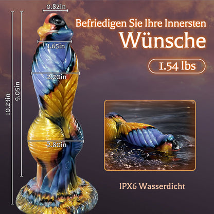 Tierisches Muster 7 Stoßvibrationsgroße Saugnapfmonsterdildos 10,23 Zoll