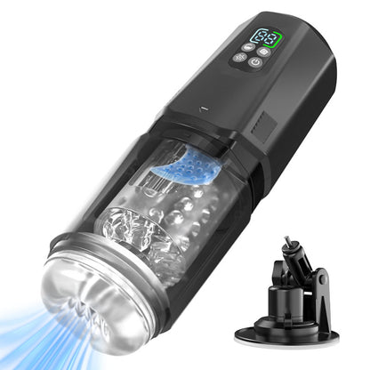 GripMax – Freihändiger, teleskopierbarer, rotierender Doppelvibrator mit Saugnapfhalterung.