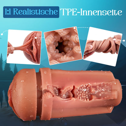 Challenger - 5 Saugstufen, 10 Vibrationsmodi, männlicher Masturbator, mehrstufig einstellbar, realistischer TPE-Sleeve, IPX7 wasserdicht