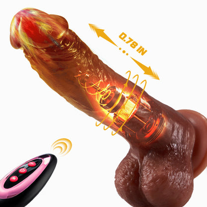 Wald 9 Vibrieren 3 Stoßen 3 Rotieren Realistischer Dildo Vibrator 22,5 cm Heizung