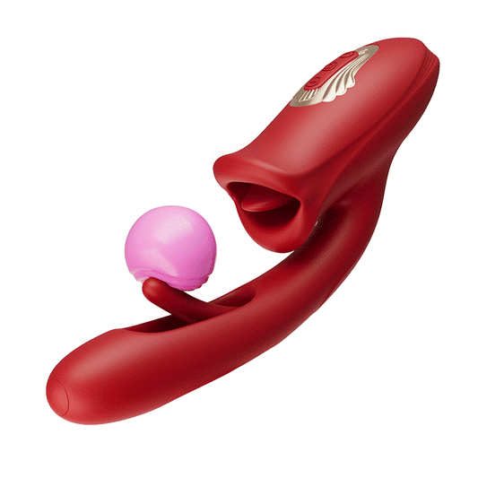 【Versand innerhalb von 24 Stunden】G-Punkt-Slap-Vibrator mit Zungenleckfunktion & Vibrationszunge
