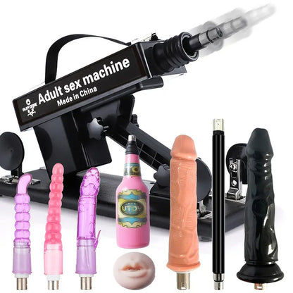 Ultimatives Vergnügen mit der Top-bewerteten Sexmaschine – 7 Zubehörteile, automatisches Stoßen, anale Liebe