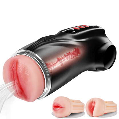 【Blitzangebot: 30 % RABATT】Daphne - 3 Hüllen Taschenmuschi Penis-Pumpe mit 9 Saug- & 9 Vibrationsmodi für männliche Masturbatoren