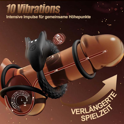 Dragon Thunder – Cock‑Ring mit 10 Vibrationsstufen, langlebiges Silikontoy