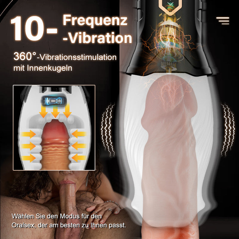 TORNADO 10 Vibration 6 Rotation 2 IN 1 Oralsex Cup Masturbator