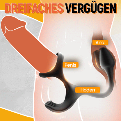 【Free  lub!】Zenith - Anal Plug kugelförmiger Vibrationsstimulator mit Penisringe