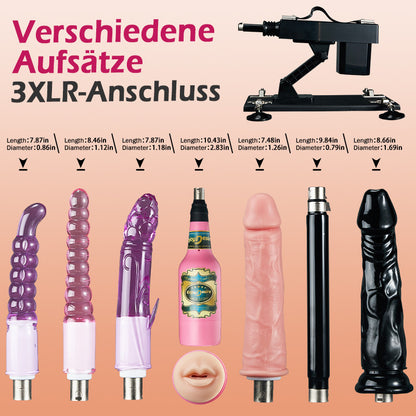 Azax - Ultimatives Vergnügen mit der Top-bewerteten Sexmaschine – 7 Zubehörteile, automatisches Stoßen, anale Liebe