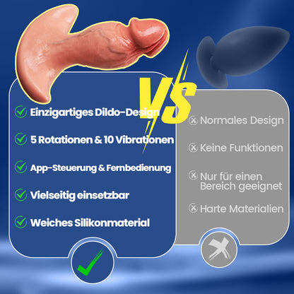 Levi – APP- & Fernbedienungs-gesteuerter 360° rotierender, vibrierender Analplug / Anal-Dildo für Männer & Frauen