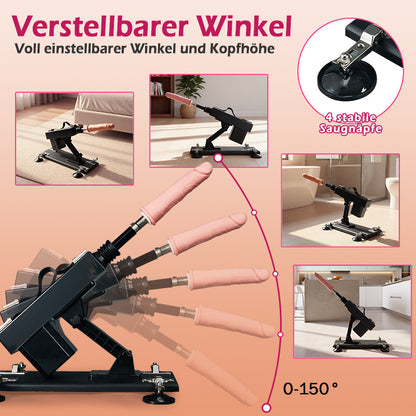 Azax - Ultimatives Vergnügen mit der Top-bewerteten Sexmaschine – 7 Zubehörteile, automatisches Stoßen, anale Liebe