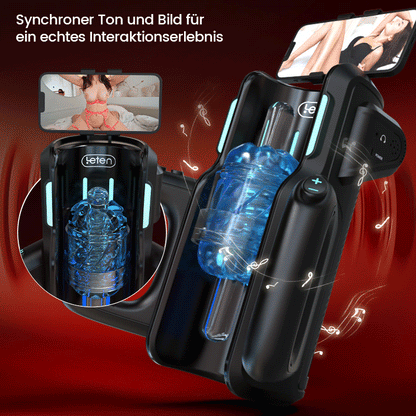 LETEN Masturbator mit 10 stoßenden Hochgeschwindigkeits und Telefonhalter