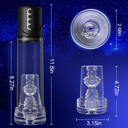 2IN1 Penispumpe 6 Saugmodi Schwarze Matte Textur YINGJUE