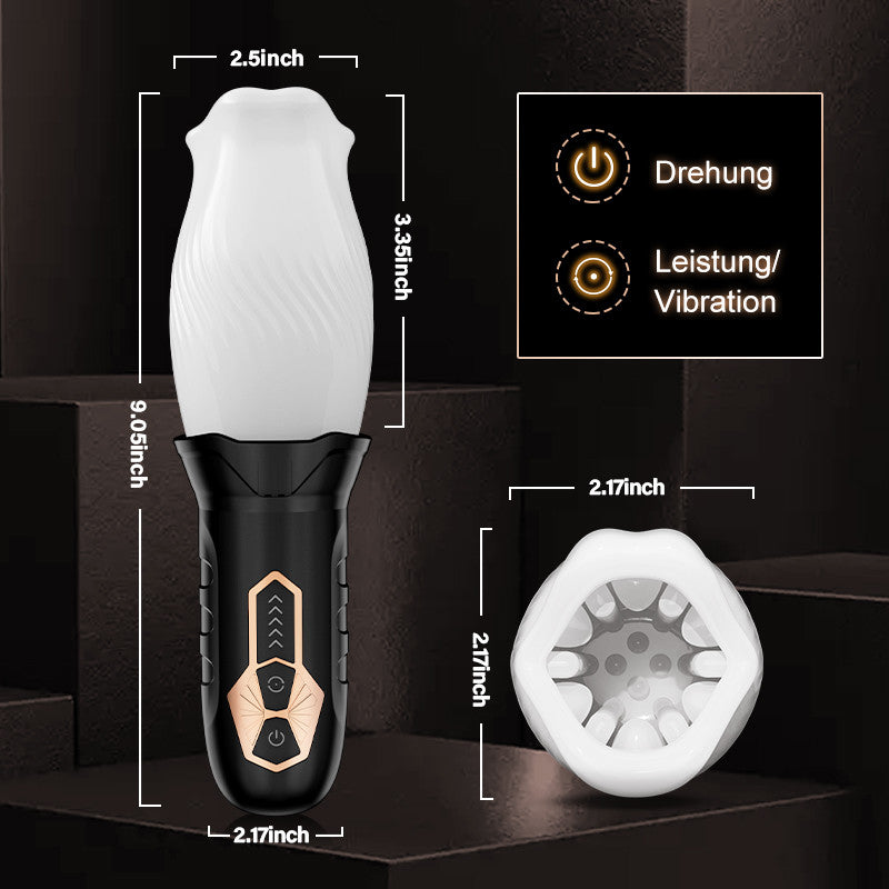 TORNADO 10 Vibration 6 Rotation 2 IN 1 Oralsex Cup Masturbator