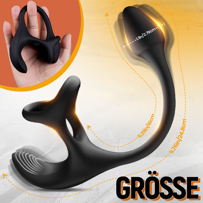 【Free  lub!】Zenith - Anal Plug kugelförmiger Vibrationsstimulator mit Penisringe