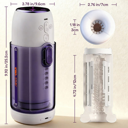 Vibedry - Beheizbarer Masturbator für Männer, 7-fach teleskopierbar, 5 Vibrationsmodi, App-gesteuert, multifunktionales