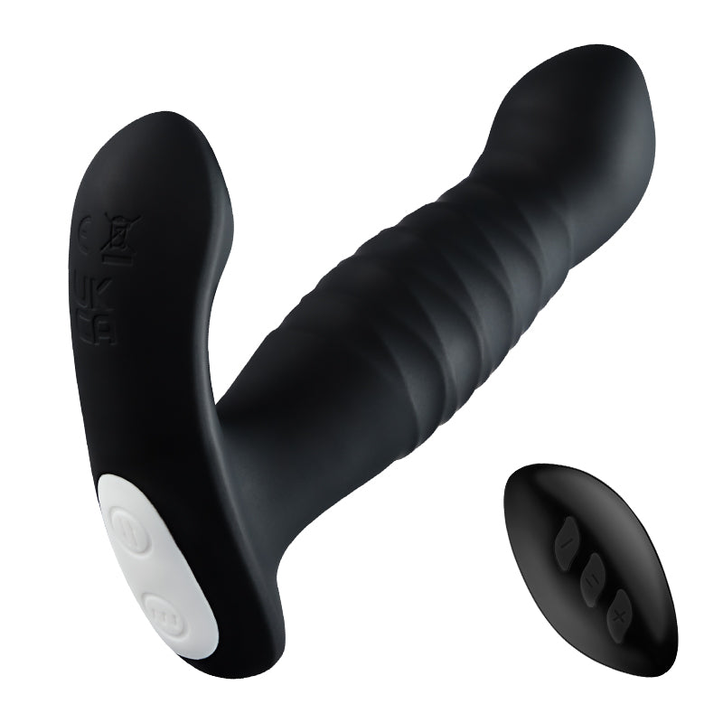7 Stoßen 7 Vibrieren Prostata-Massagegerät Länge 14,5 cm