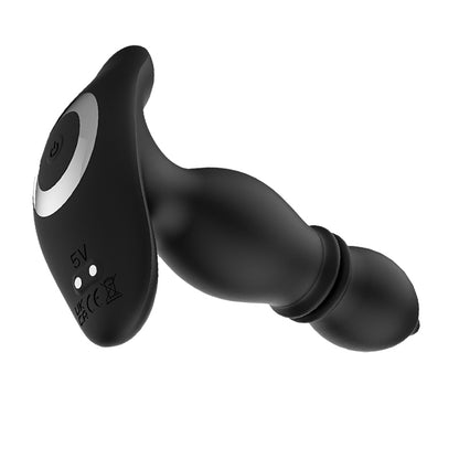2 IN 1 Prostata Analplug 9 Stoßmodi 9 Vibrationsmodi 14,5cm Schwarz