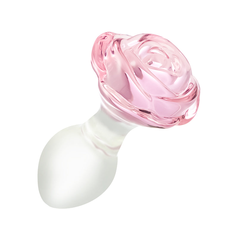 Rosy Rose Base Glass Analplug Rosa