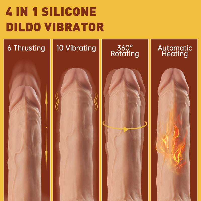 Veilchen 4 IN 1 Realistischer Dildo 6 Stoßen 10 Vibrieren Dildovibrator