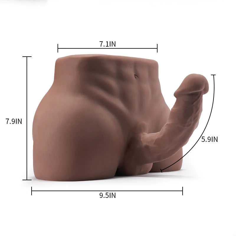 3,9 KG Hunky Unisex Male Realistic Butt mit biegbarem Penis-Analeingang