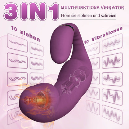 Ziehen Heizen Vibrator Multi-Punkt-Stimulation 10 Vibrationen Ziehen