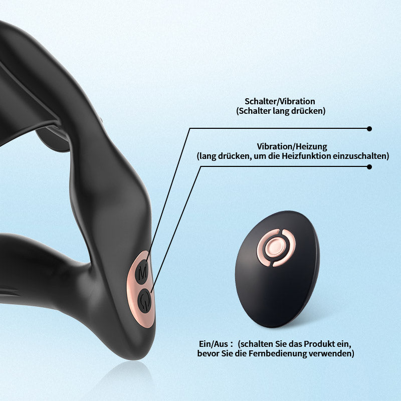 【Heizung】Hoden 10 Vibrieren Prostata-Vibrator mit Penisring Joker