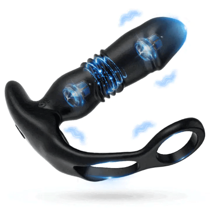 【Orgasmus】 SAUL 3 Teleskopisch 12 Vibration Doppel-Penisring Prostata Vibrator